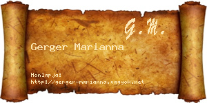Gerger Marianna névjegykártya